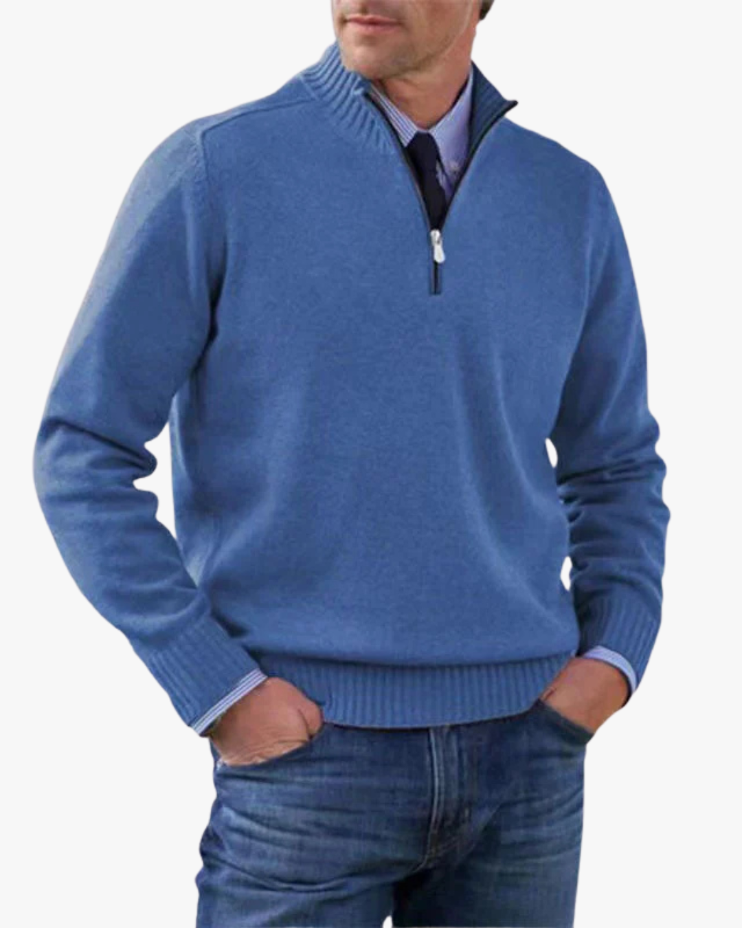 Modern Half-Zip Knit Sweater