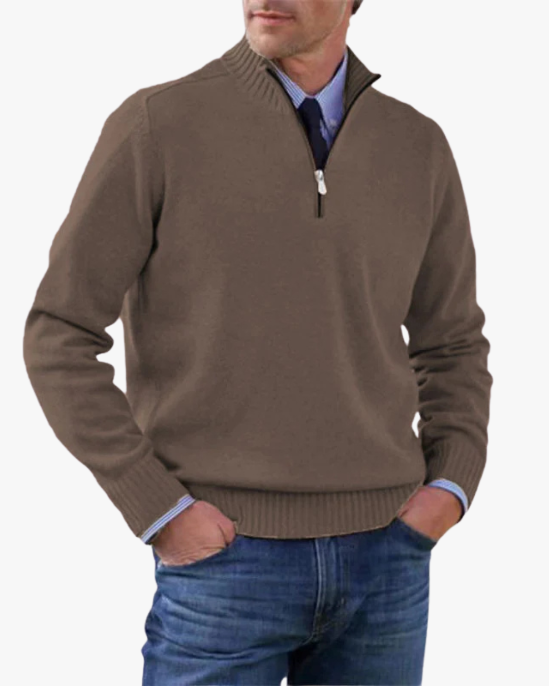 Modern Half-Zip Knit Sweater
