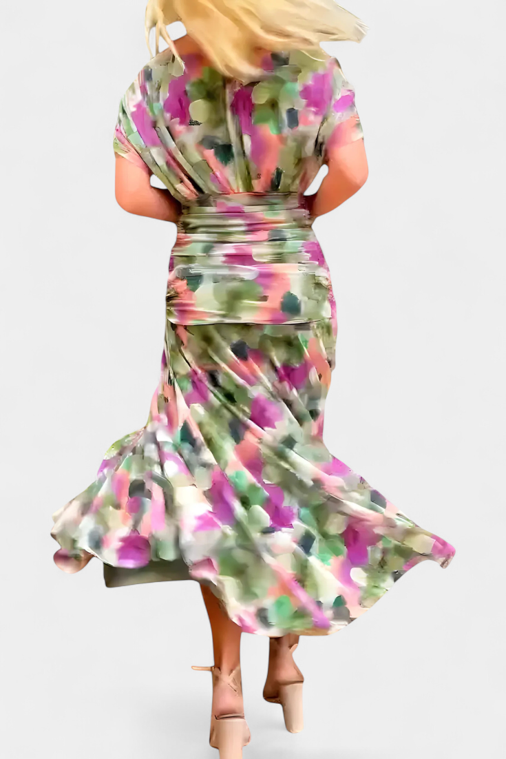 Alondra™ | Long Floral Dress with V-Neck