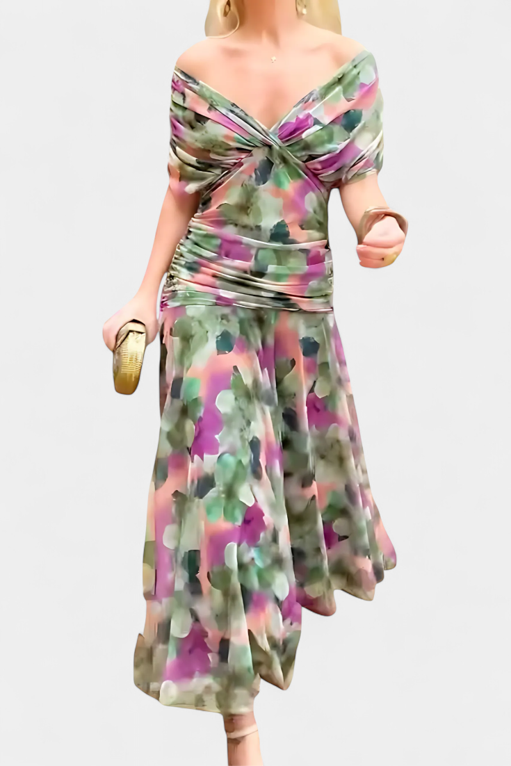 Alondra™ | Long Floral Dress with V-Neck