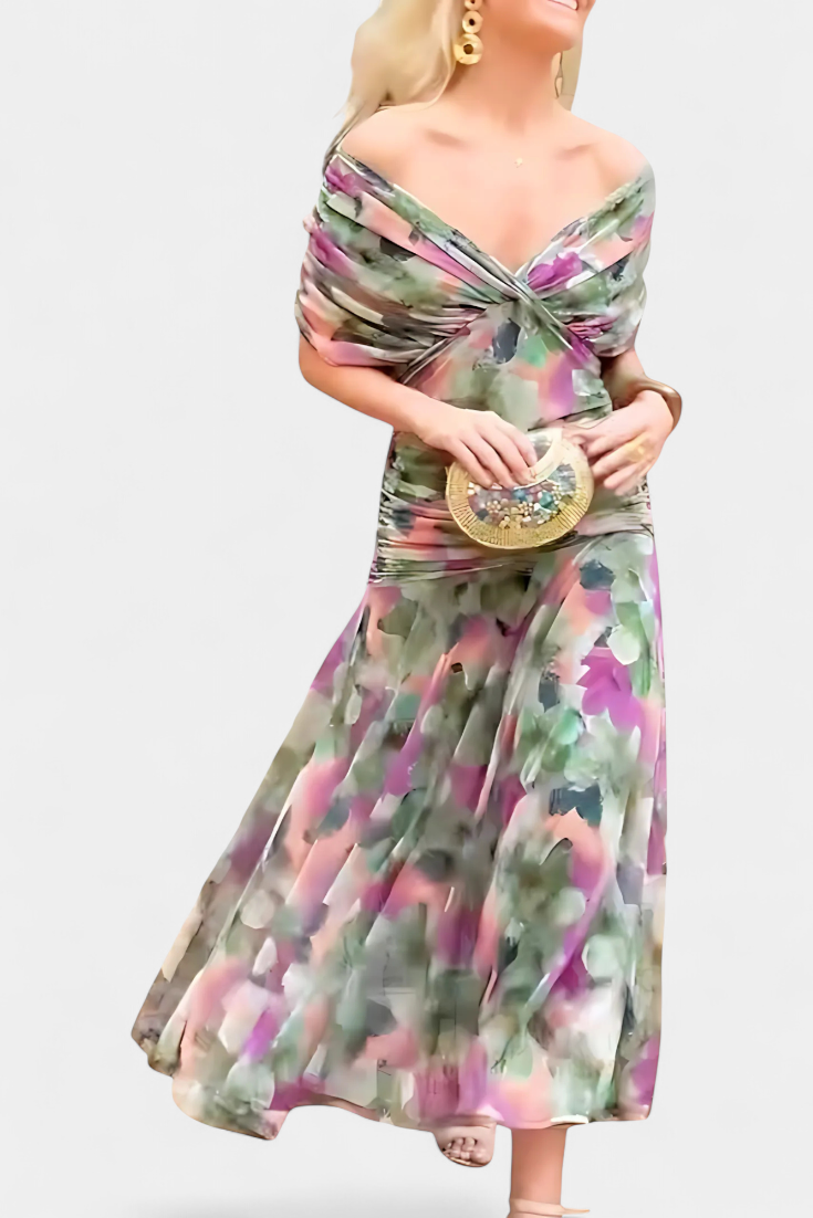 Alondra™ | Long Floral Dress with V-Neck