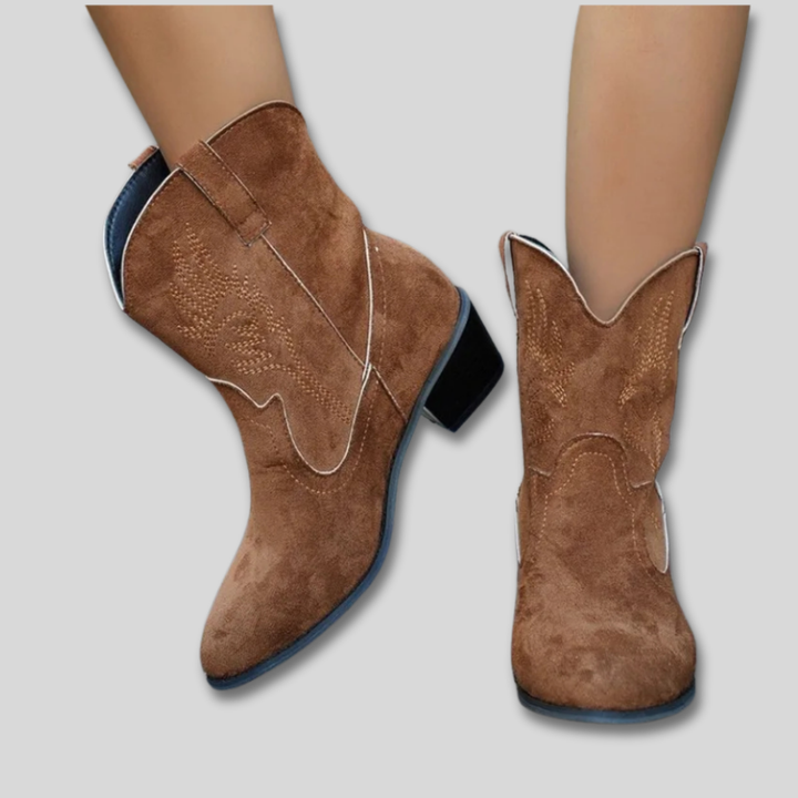 Zephyra - Embroidered Classic Cowboy Boots