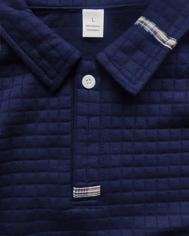 Refined Texture Polo Sweater