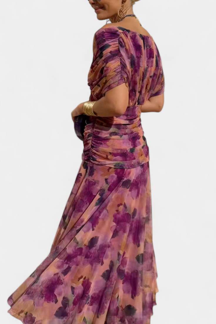 Alondra™ Long Floral Dress with V-Neck