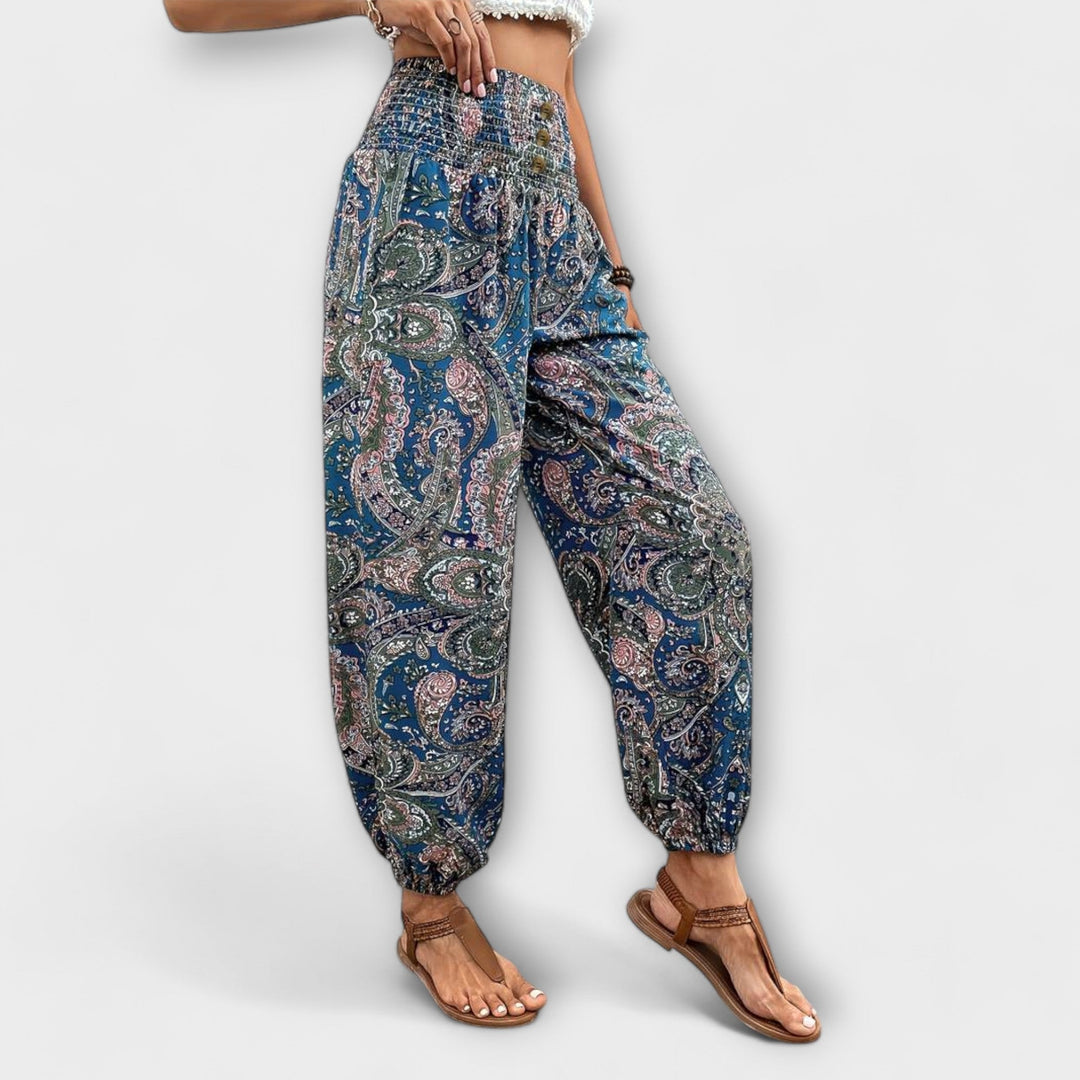 Scarlett - Pants with Ethnic Graphic